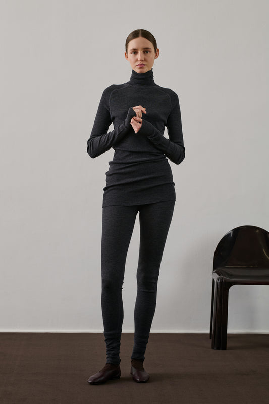 Gill leggings - Dark Grey Marl - Wool - Women