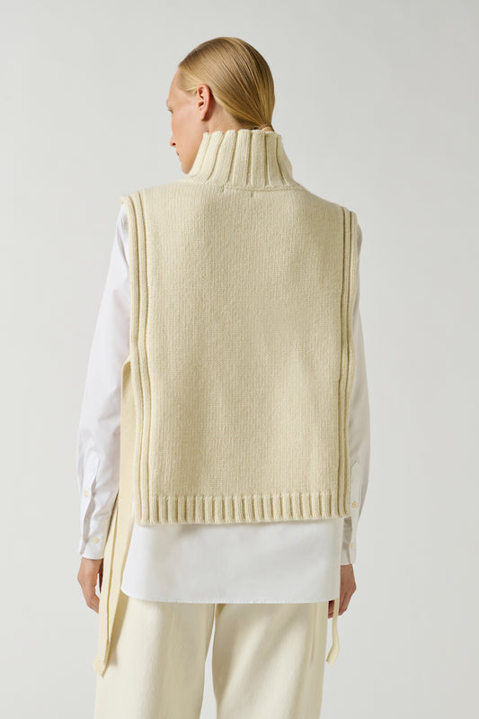 Pull Or - Ecru - Laine - Femme