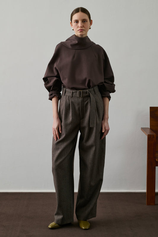 Freja Sweatshirt - Brown/Plum - Cotton - Women