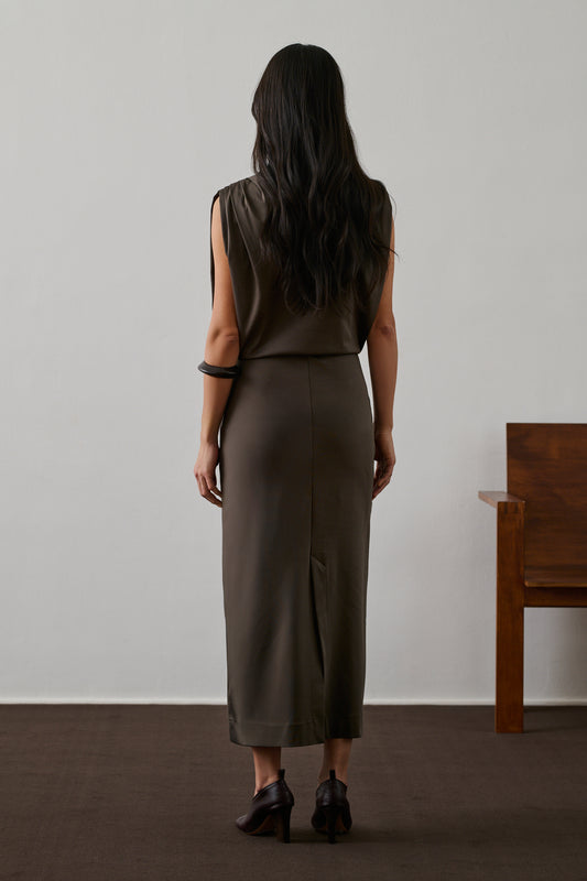 Vestido Gemma - Marrón/Topo - Algodón - Mujer
