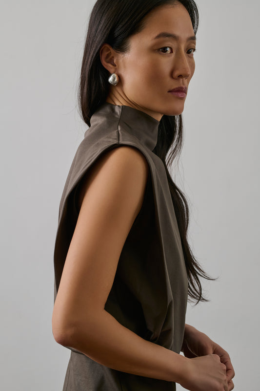 Vestido Gemma - Marrón/Topo - Algodón - Mujer