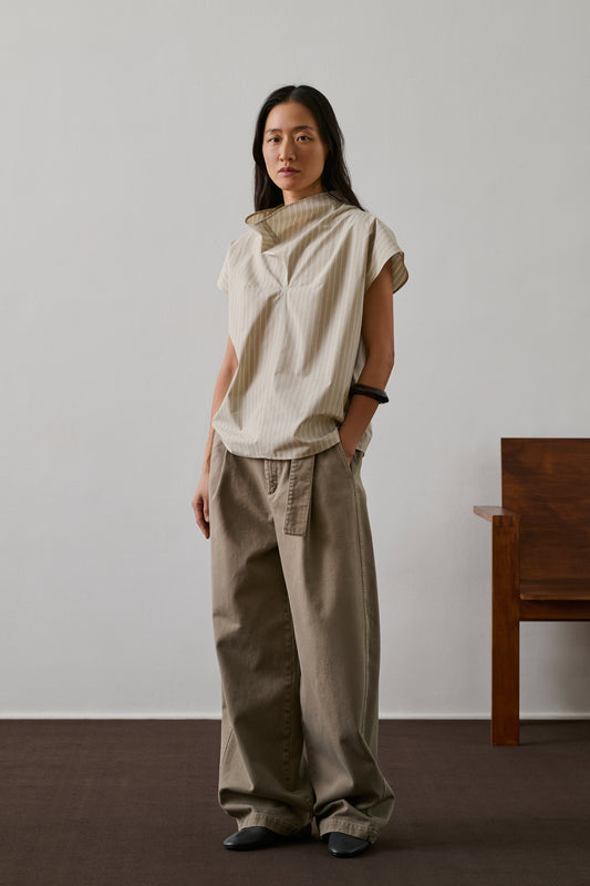 Farah Blouse - Grey/Blue - Cotton - Women