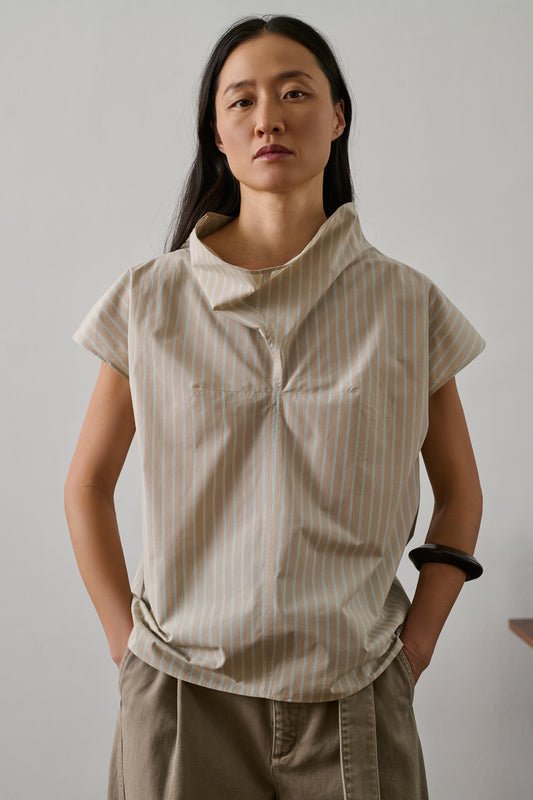 Farah Blouse - Grey/Blue - Cotton - Women