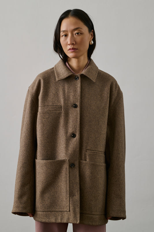 Chaqueta Domingo - Castaño - Lana - Mujer