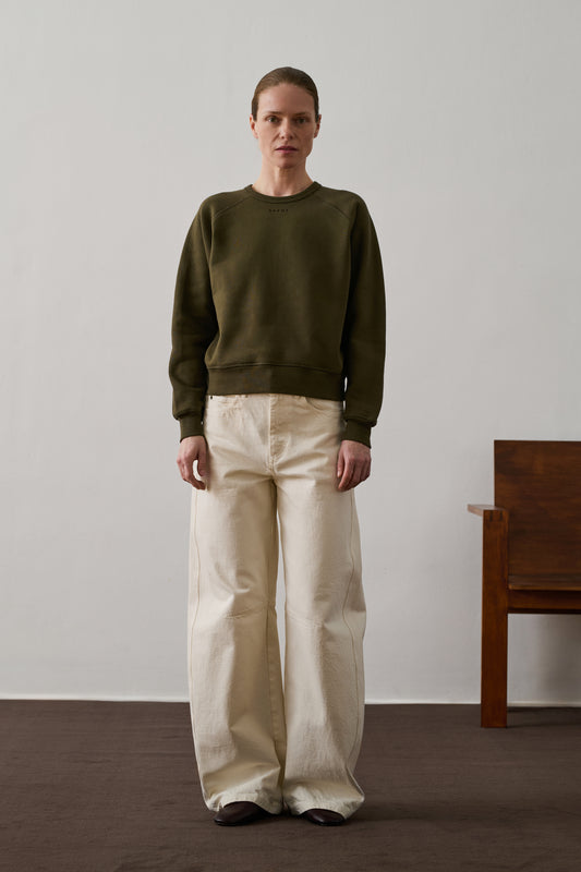 Artemis Sweatshirt - Dark Khaki - Cotton - Women
