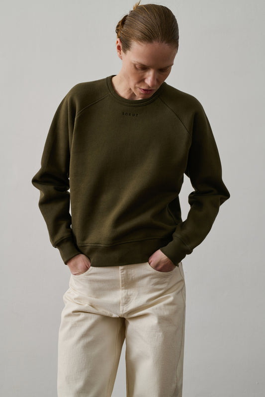Artemis Sweatshirt - Dark Khaki - Cotton - Women
