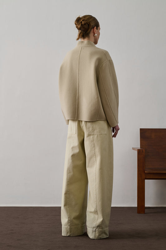 Manteau Windsor - Craie - Laine - Femme
