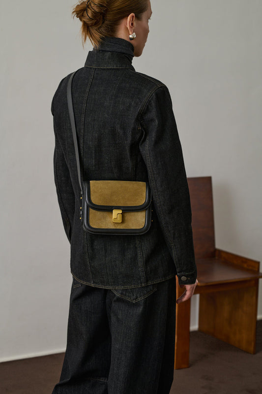 Bolso Bellissima Mini - Bronce/Negro - Cuero - Mujer