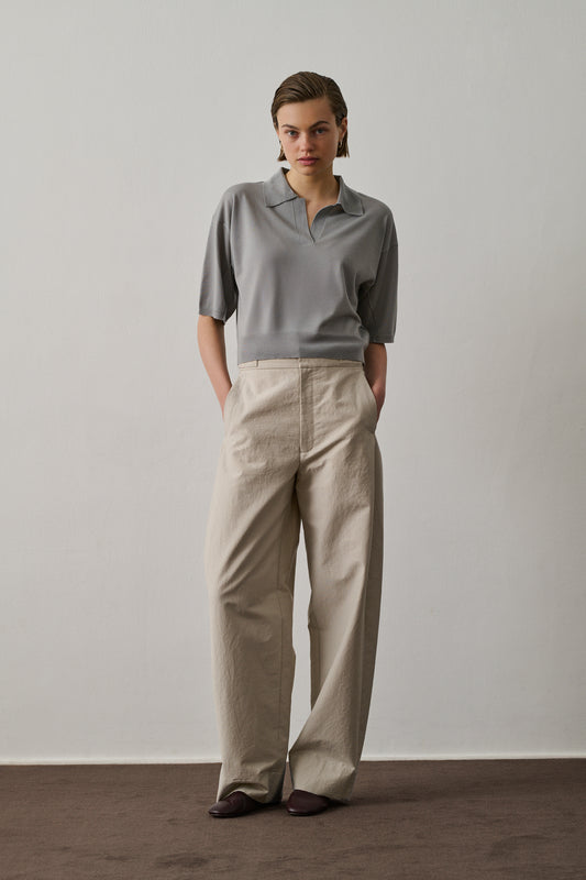 Elton polo - Sage Green - Wool - Women