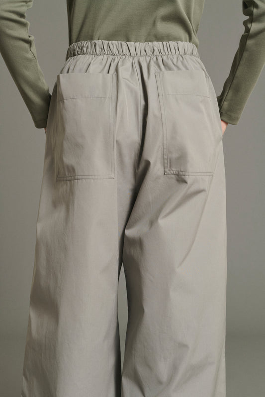 Pantalon Hugues - Gris Popeline Jambe Large Femme - Soeur