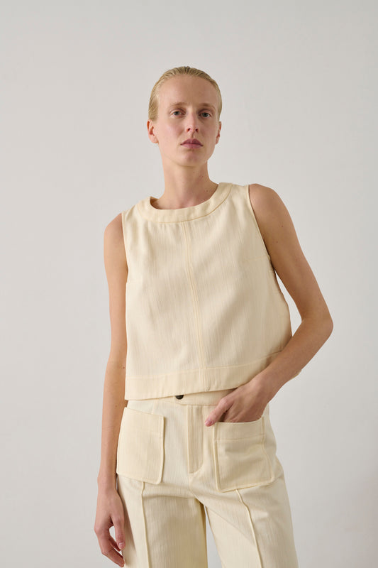 Top Pampa - Ecru - Coton - Femme