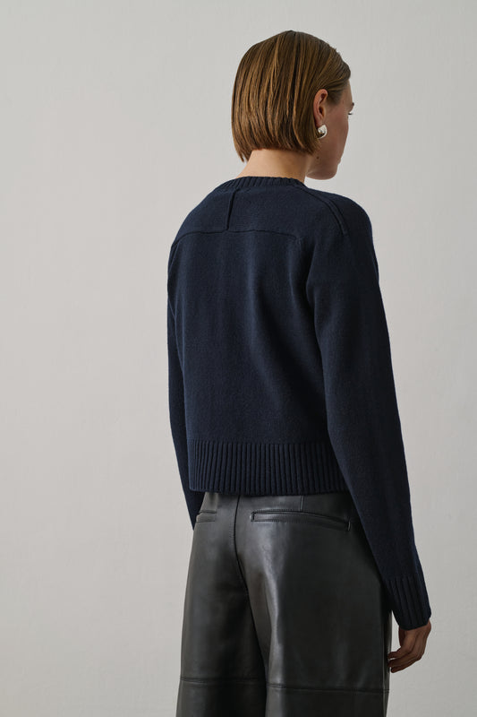 Cardigan Virginia - Navy - Laine - Femme