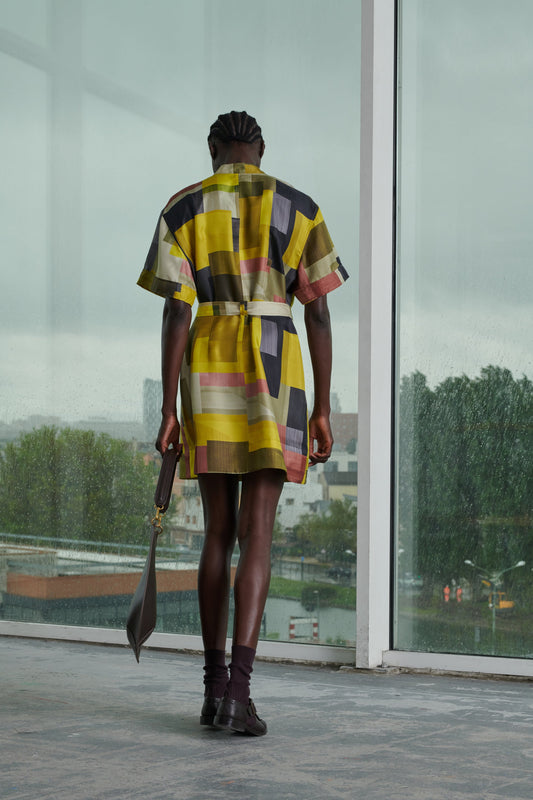 ROBE WANDA JAUNE/KAKI