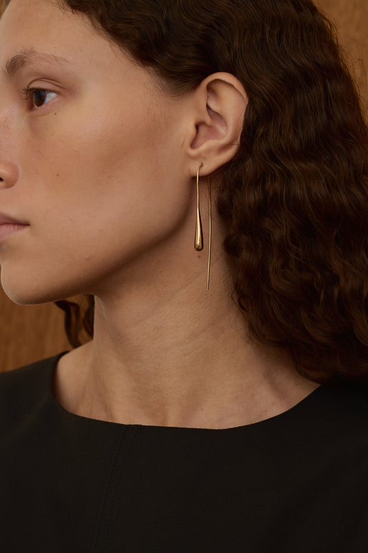 Boucles d'oreilles Dormeuses - Gold - Ligne Plate - Femme