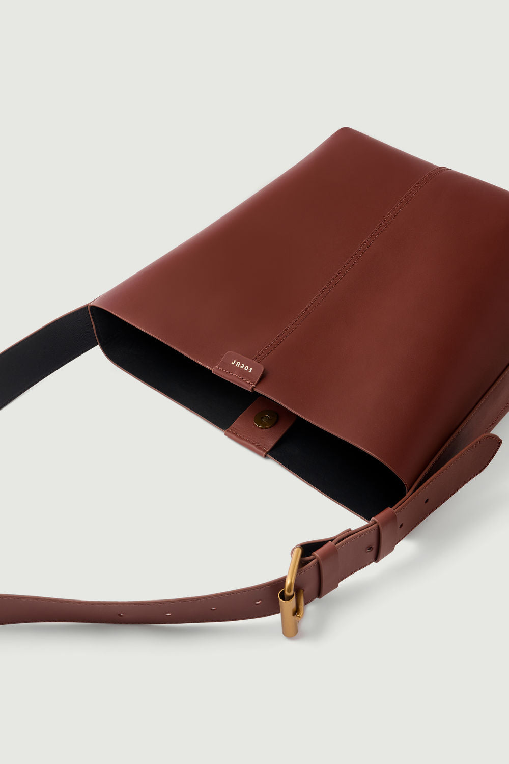 Bolso Saudade Mini - Caoba/Negro - Cuero - Mujer