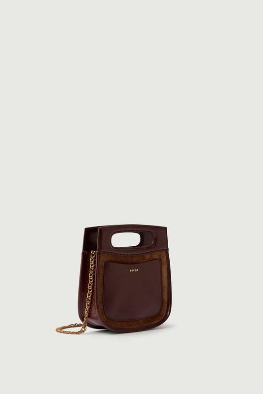 Sac Cheri Mini - Chocolat - Cuir - Femme