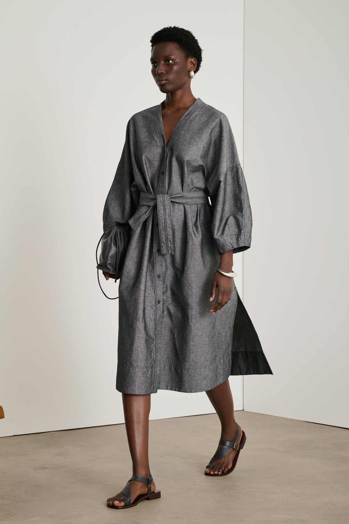 Robe Daily - Noir/Écru - Lin - Femme vue 1