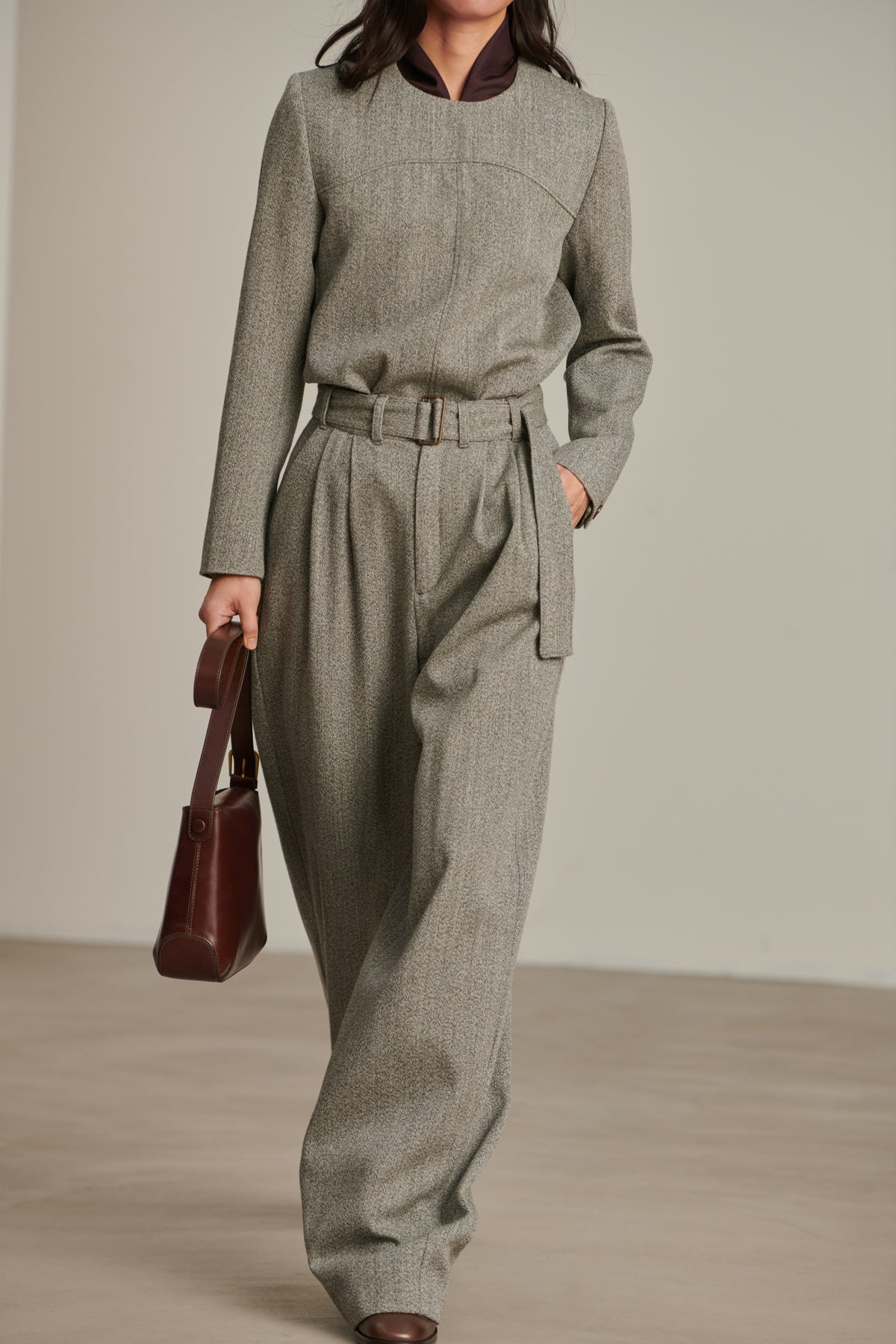Pantalon Cole - Gris Chiné - Laine - Femme vue 4