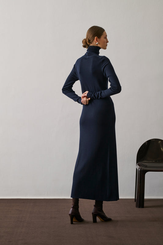 Vestido Georgia - Deep Navy - Lana - Mujer