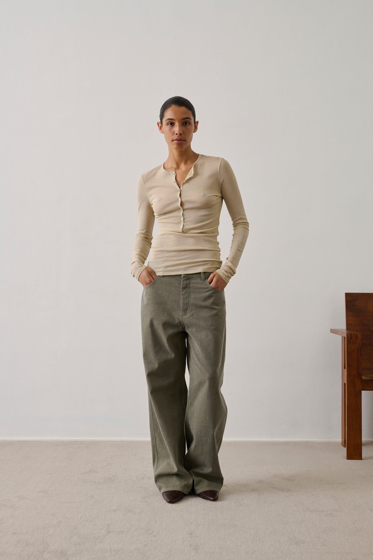 Ballerines Orso - Terre D'Ombre - Cuir - Femme vue 3
