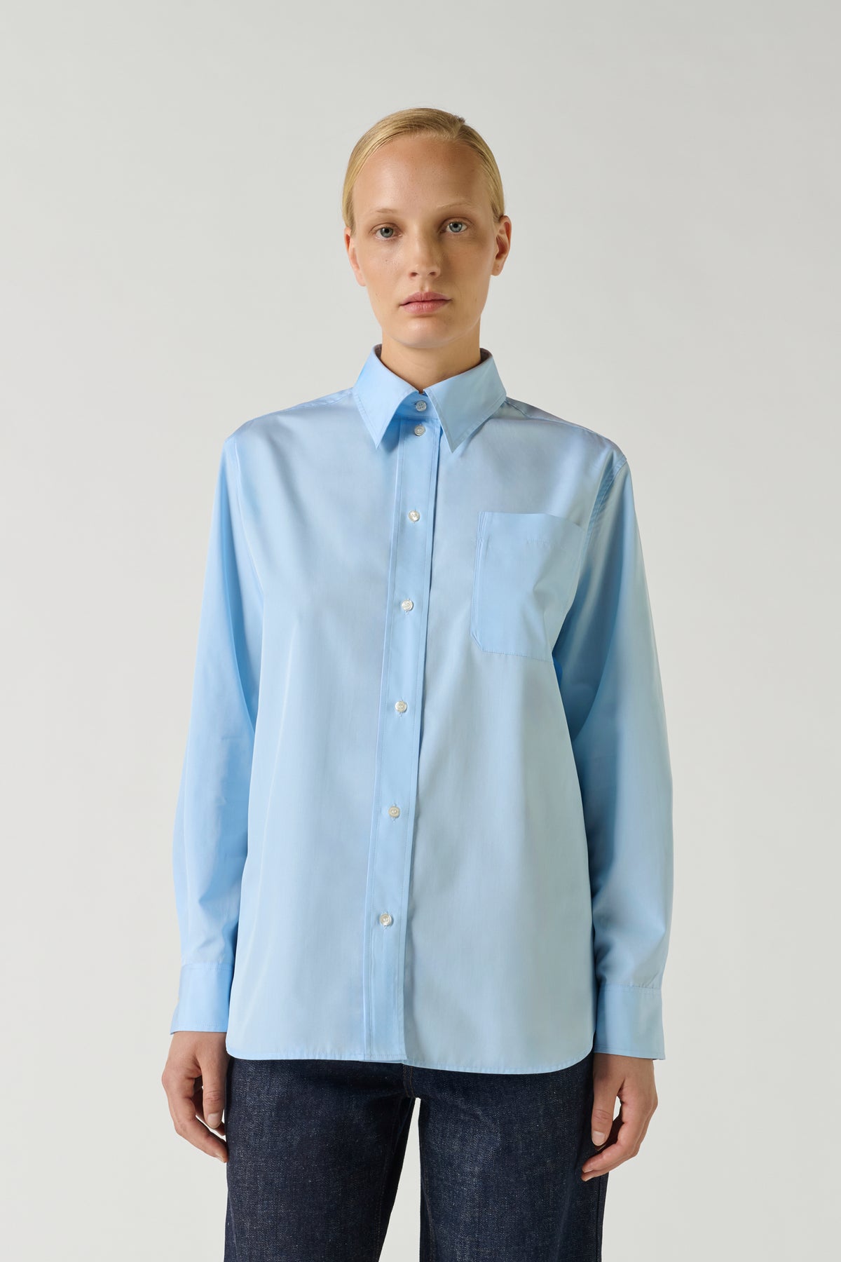 Chemise Saphir - Bleu Ciel - Coton - Femme vue 1