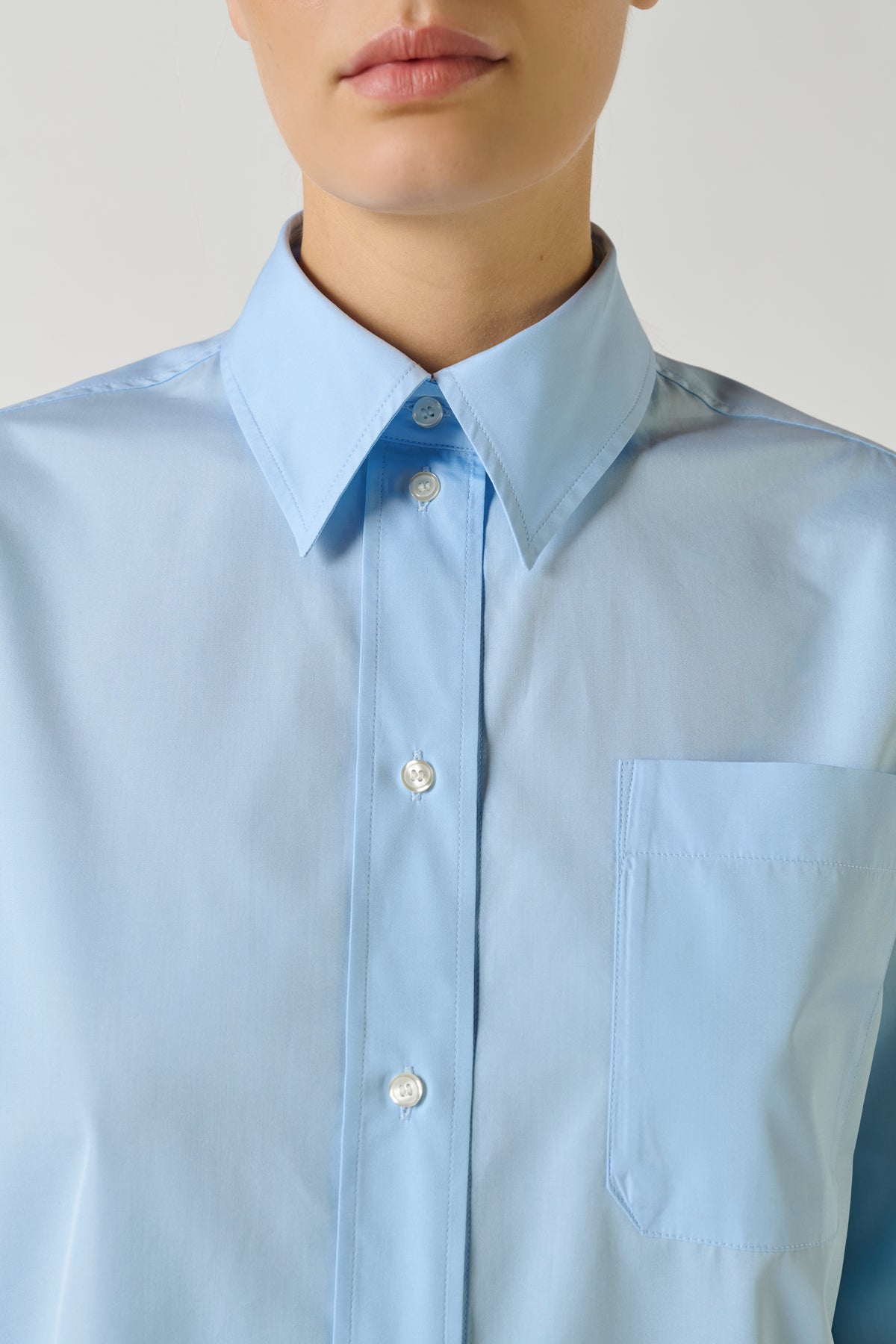 Chemise Saphir - Bleu Ciel - Coton - Femme vue 4
