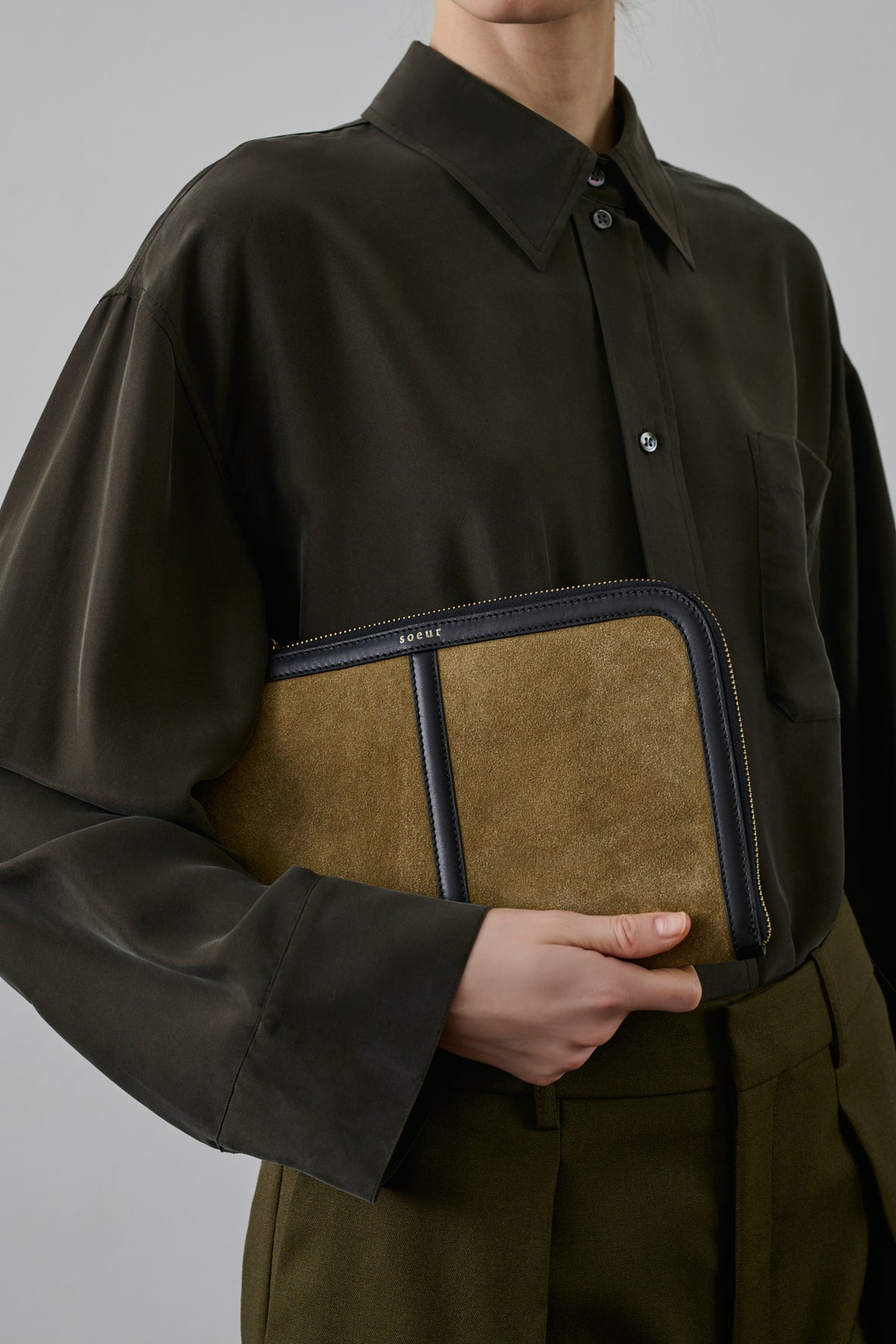 Doces clutch - Bronze/Black - Leather - Women vue 2