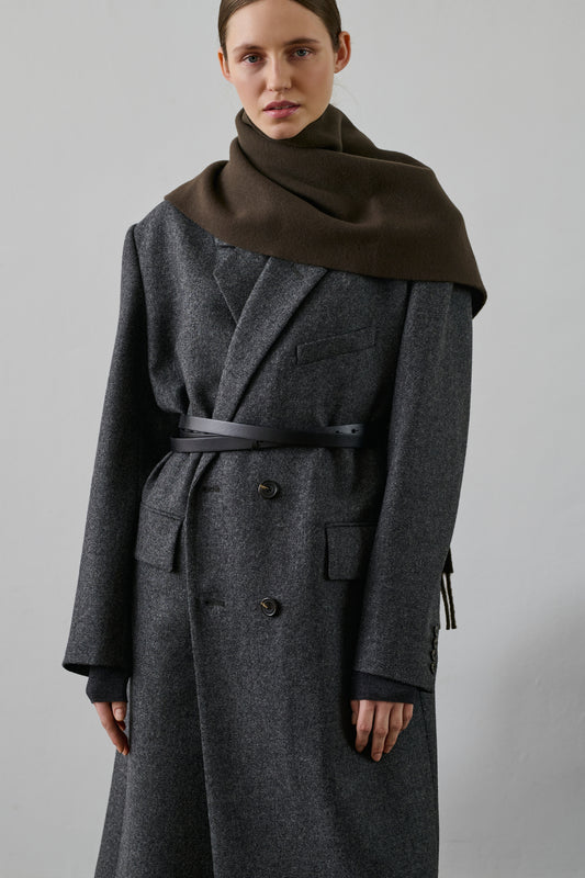 Gilda scarf - Dark Khaki - Wool - Women