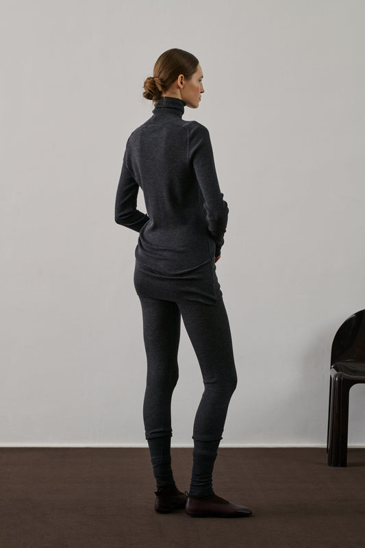 Gill leggings - Dark Grey Marl - Wool - Women