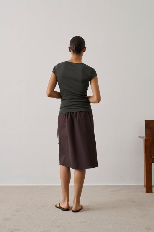 Jupe Houna - Marron Foncé - Coton - Femme