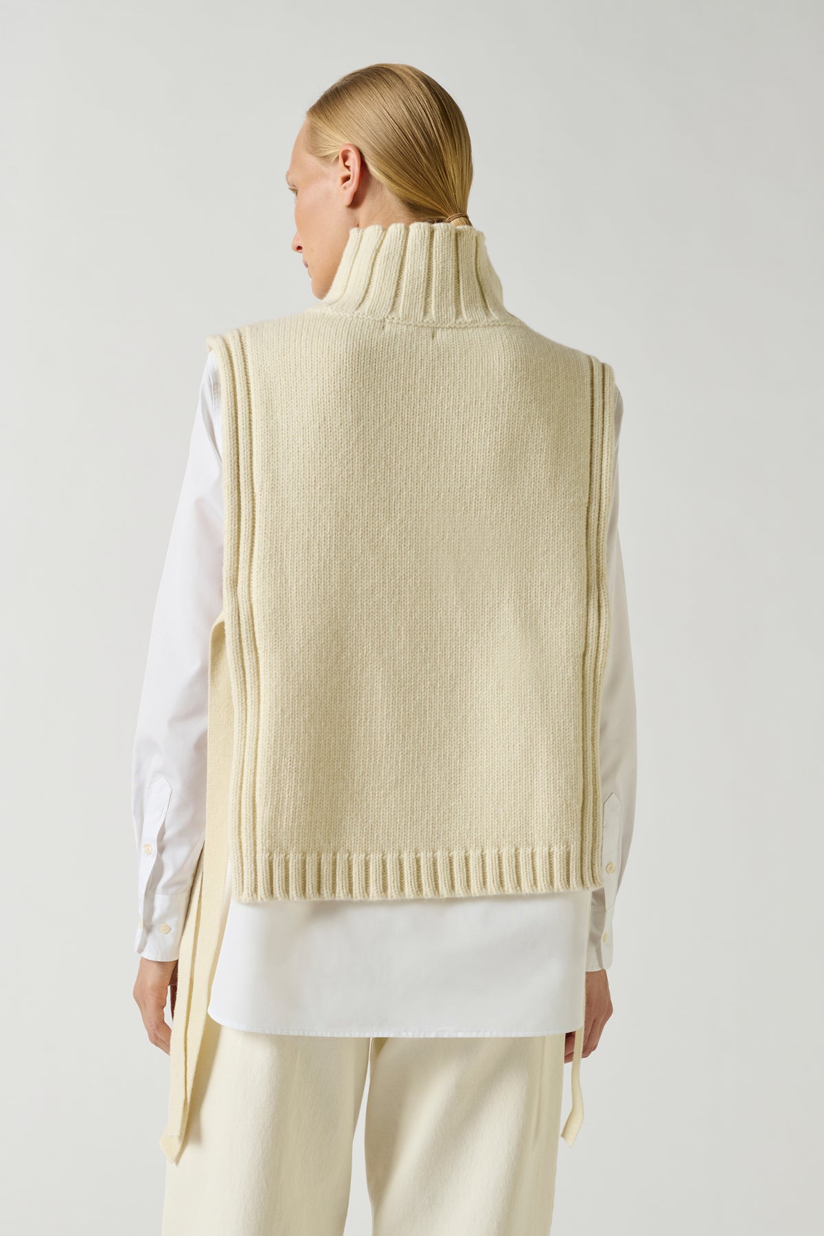 Pull Or - Ecru - Laine - Femme vue 3
