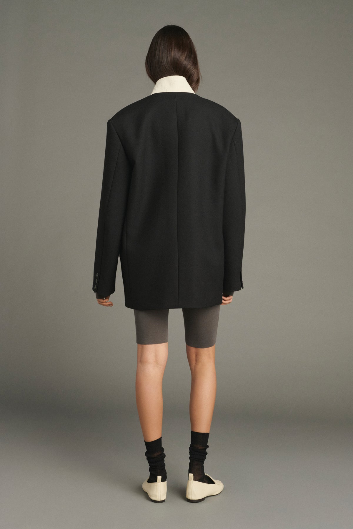 Abrigo Lars - Negro - Lana - Mujer vue 2