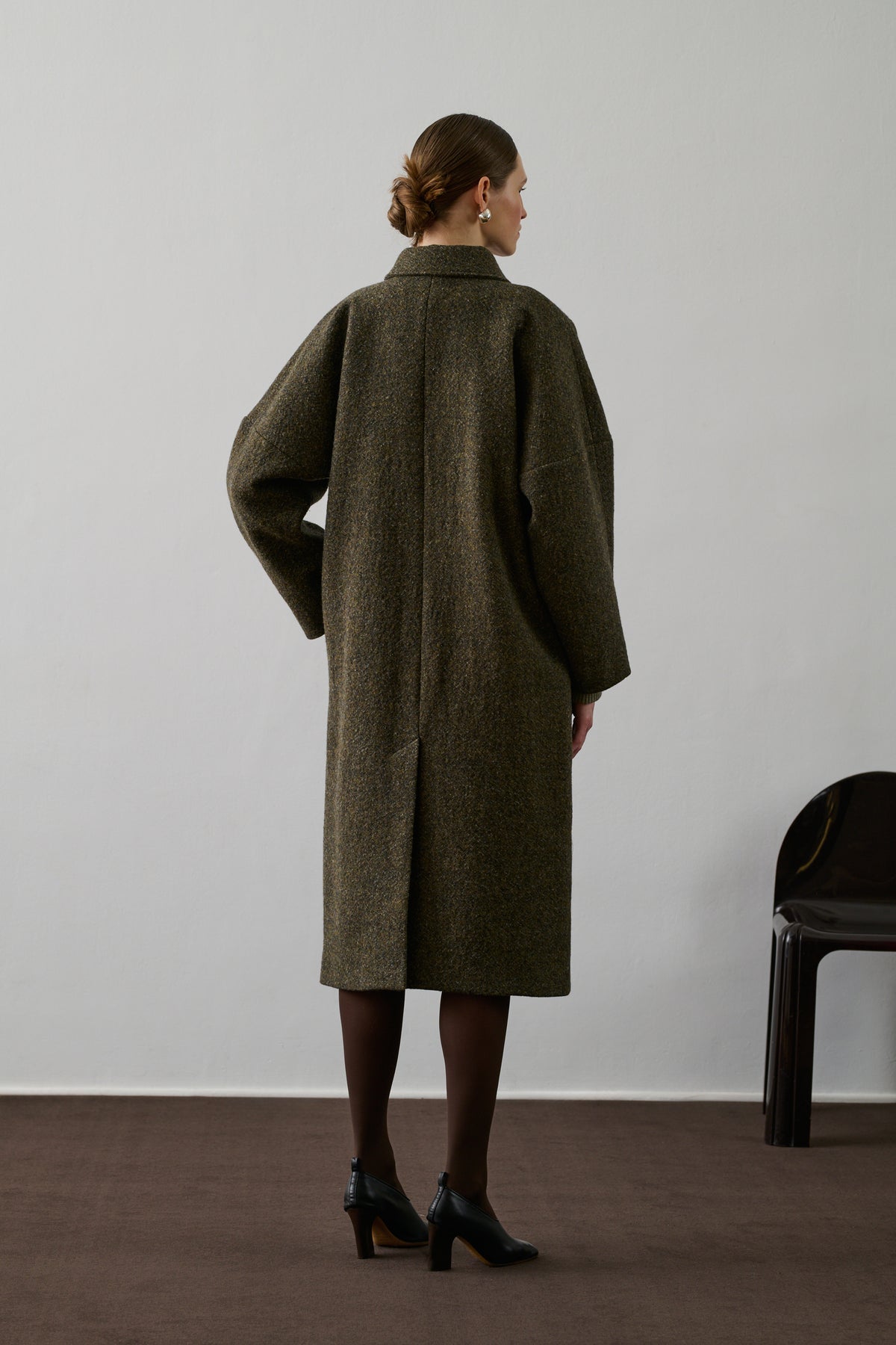 Guilhem coat - Khaki Marl - Wool - Women vue 2
