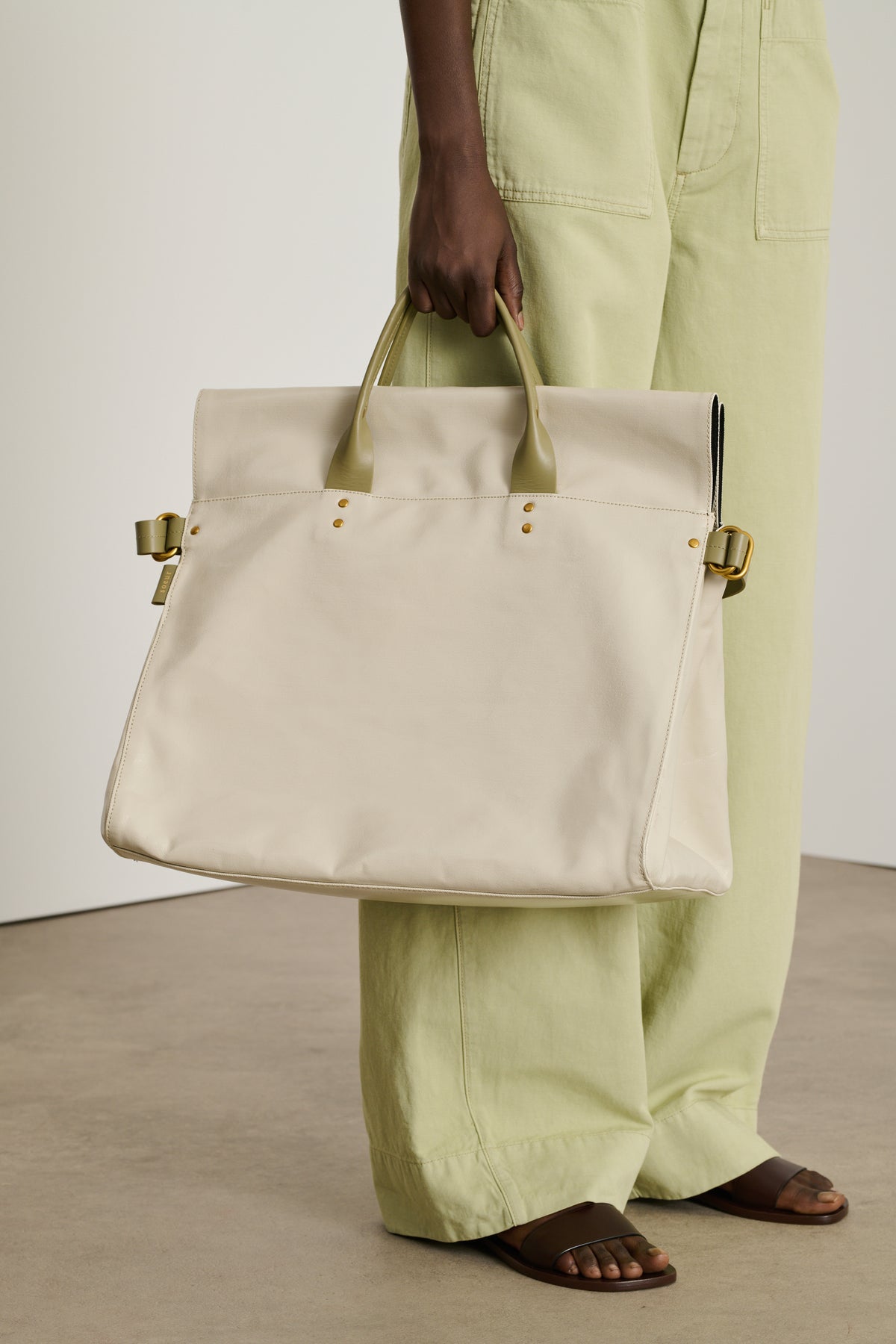 Britain tote bag - Sandstone/Sage - Leather - Women vue 2