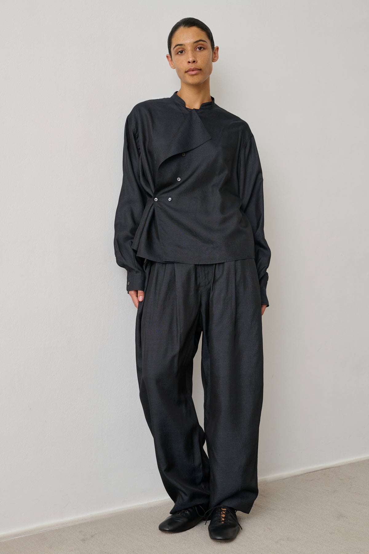 Pantalon Vernon - Noir - Soie - Femme