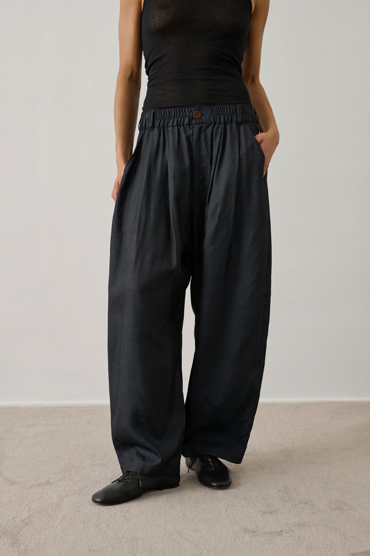 Pantalon Vernon - Noir - Soie - Femme