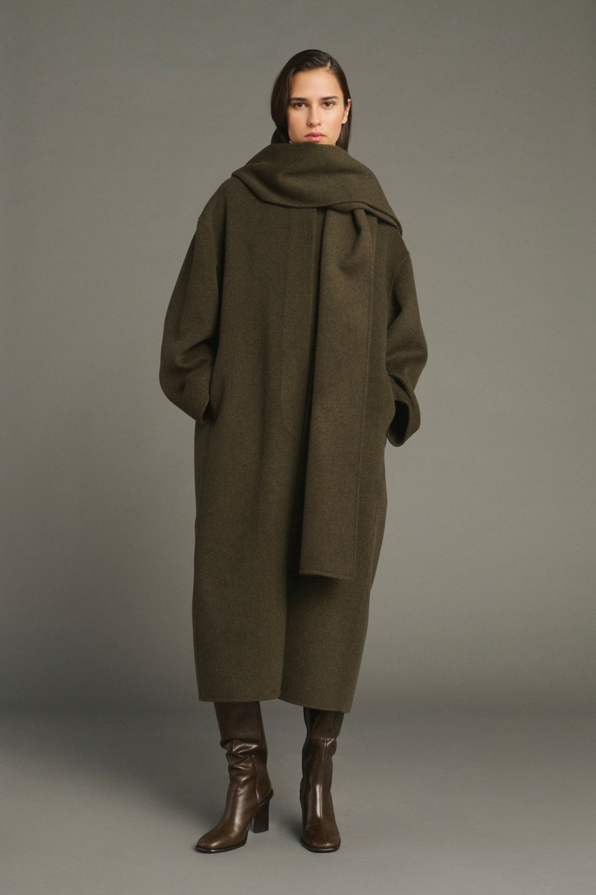 Manteau Finn - Kaki Chiné - Laine - Femme