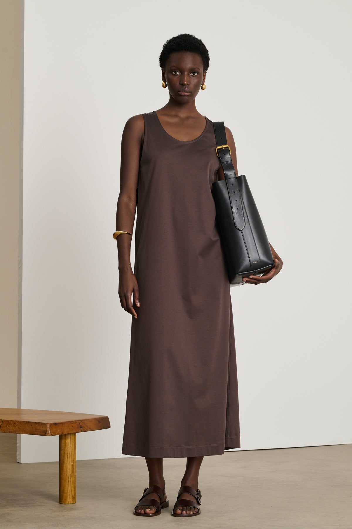 Delia Dress - Brown - Cotton - Women vue 1