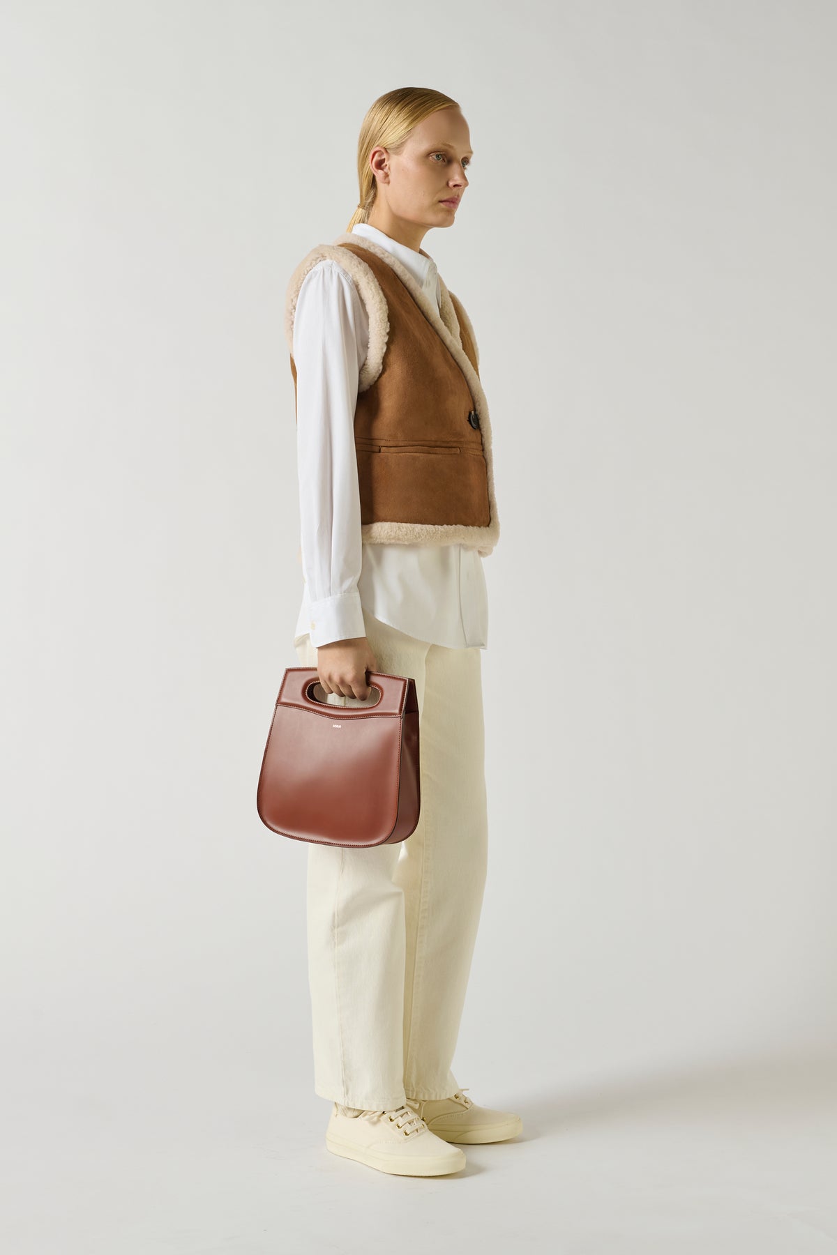 Sac Cheri - Cognac - Cuir - Femme vue 2