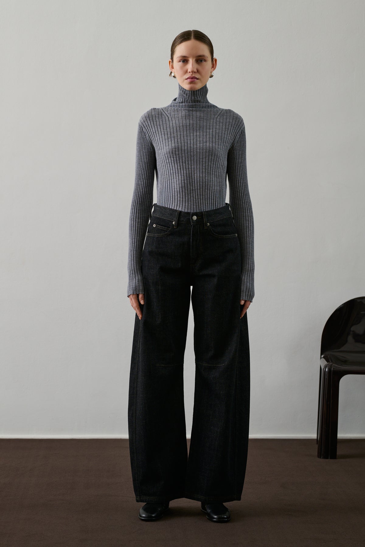 Polo Filao - Gris Chiné - Laine - Femme vue 1