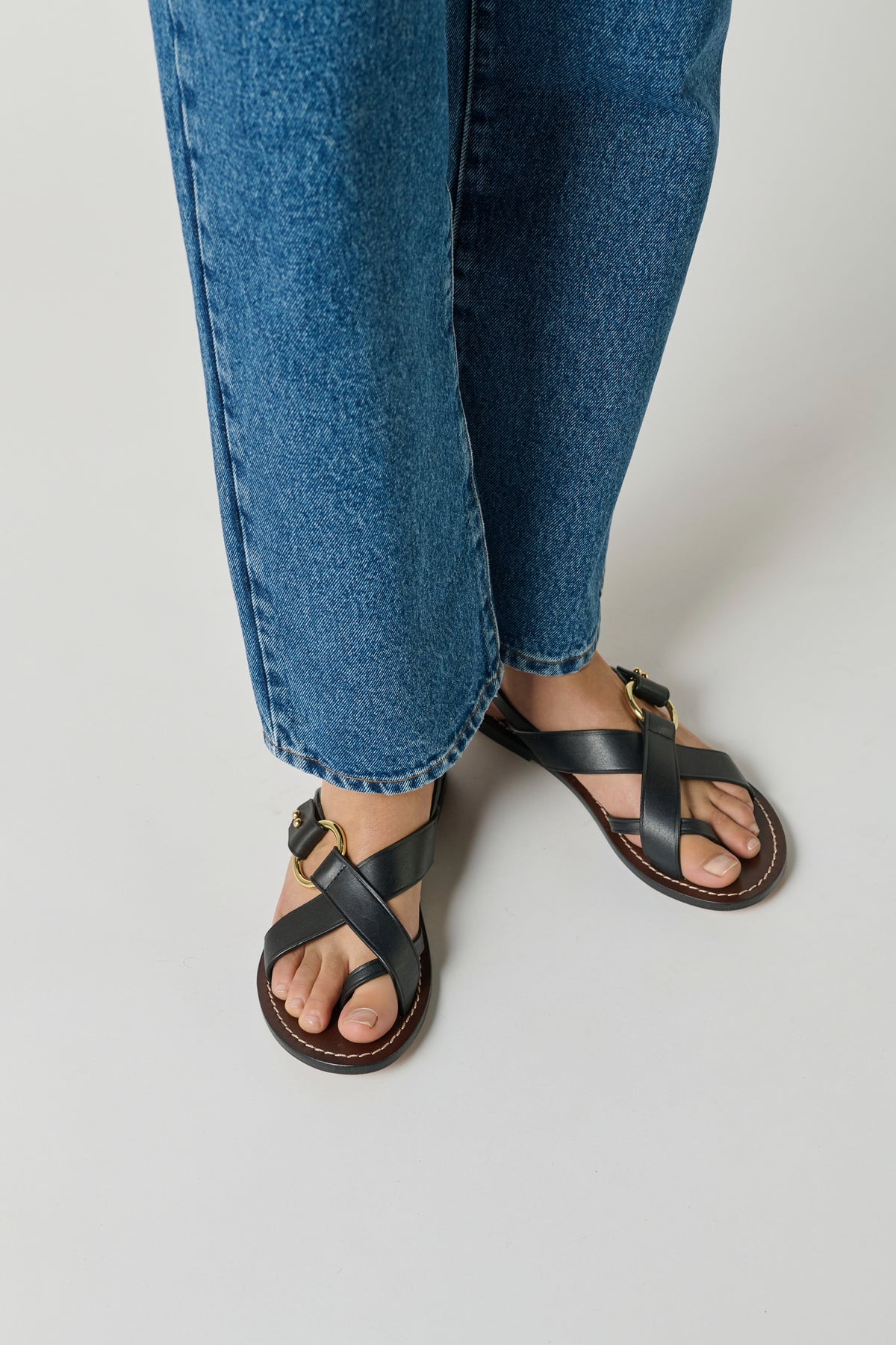 Sandales Florence - Noir - Cuir - Femme vue 2