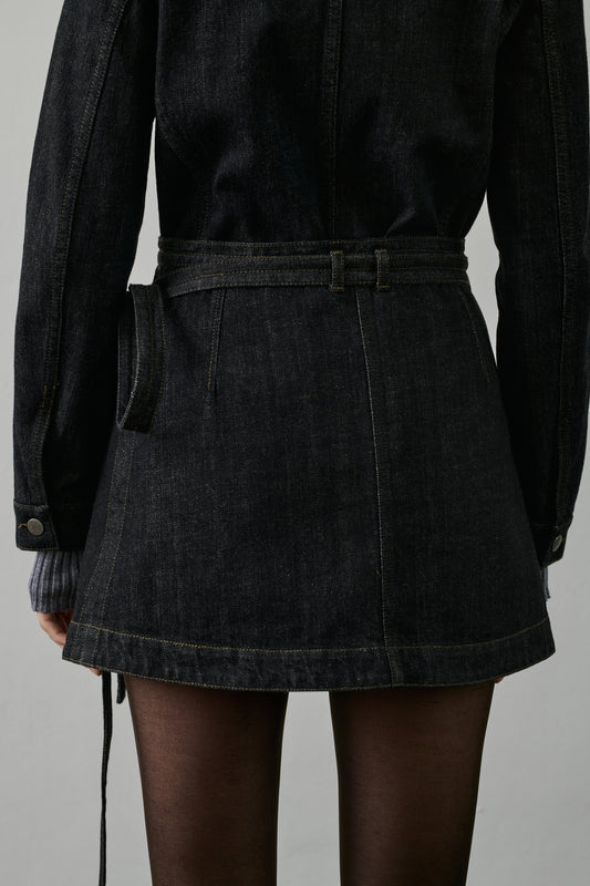 Jupe Eloise - Denim Brut Noir - Coton - Femme