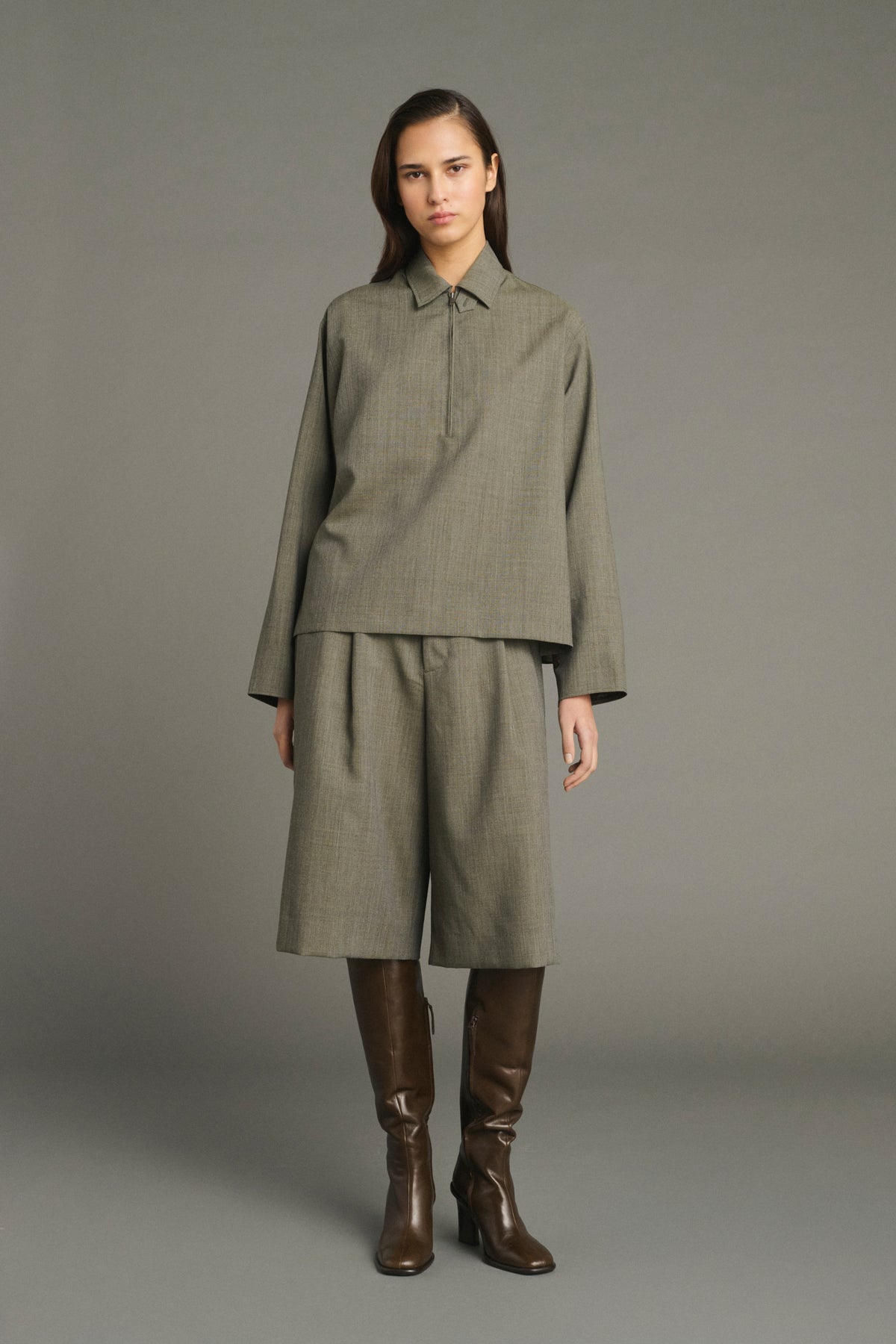 Blouse Jessie - Vert De Gris - Laine - Femme vue 2