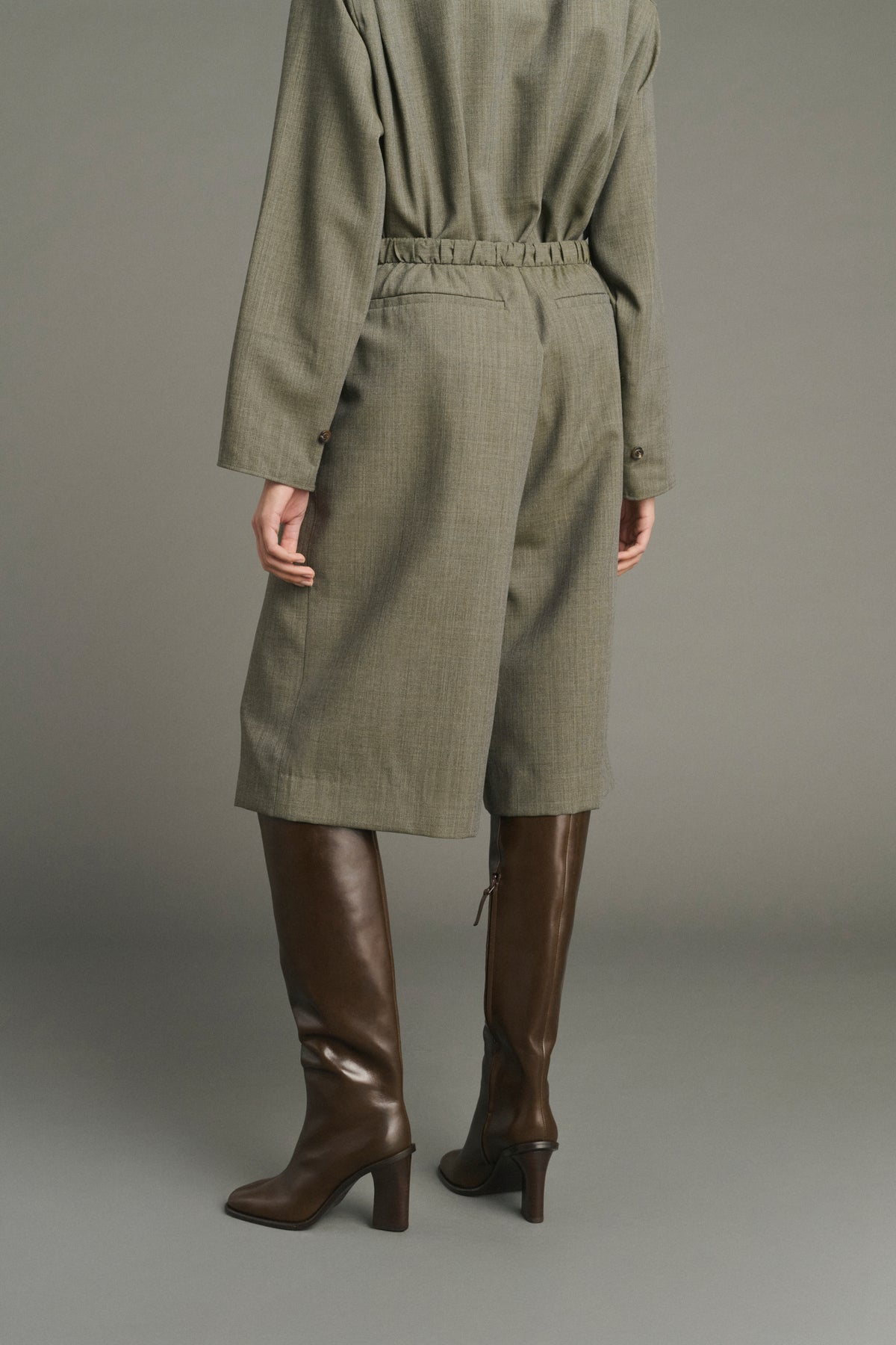 Bermuda Louison - Vert De Gris - Laine - Femme vue 4