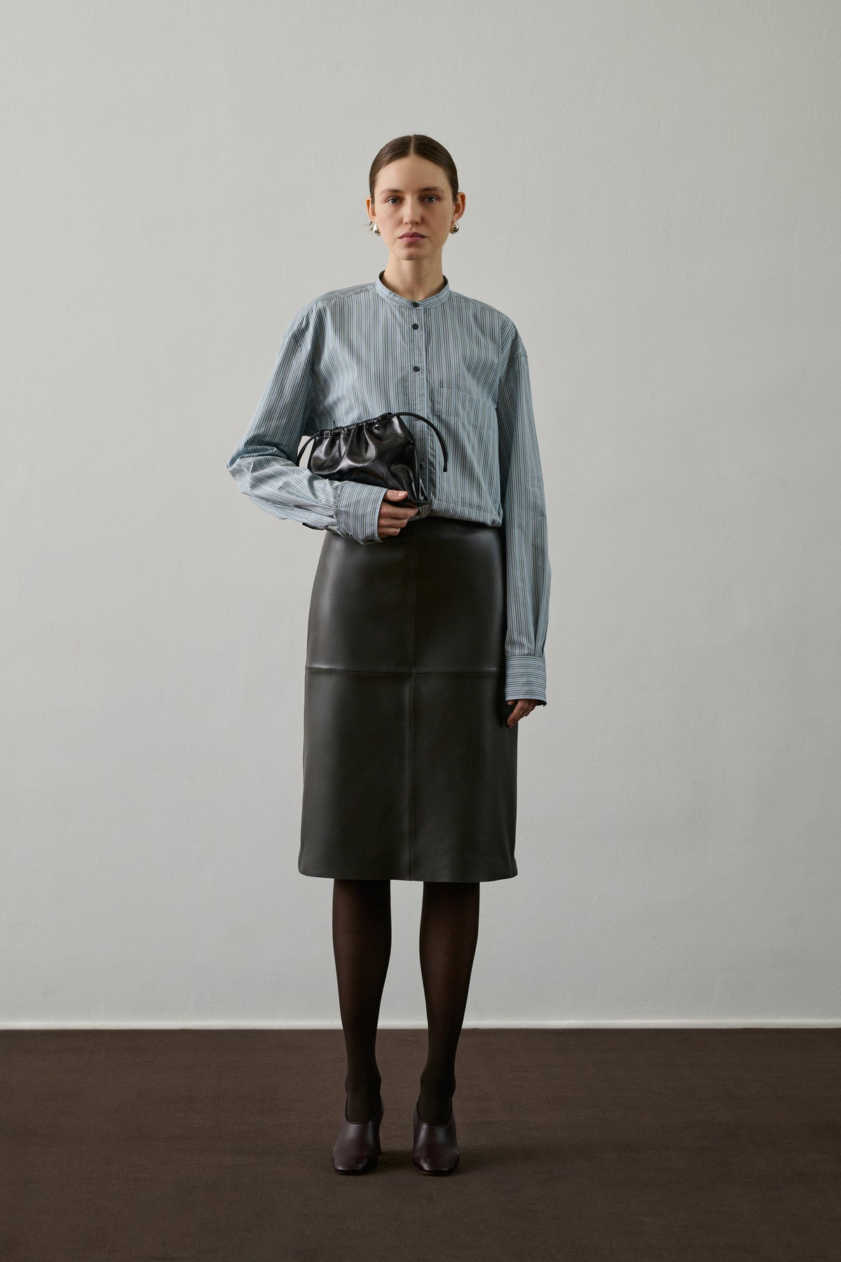 Gwen skirt - Brown Grey - Leather - Women vue 1