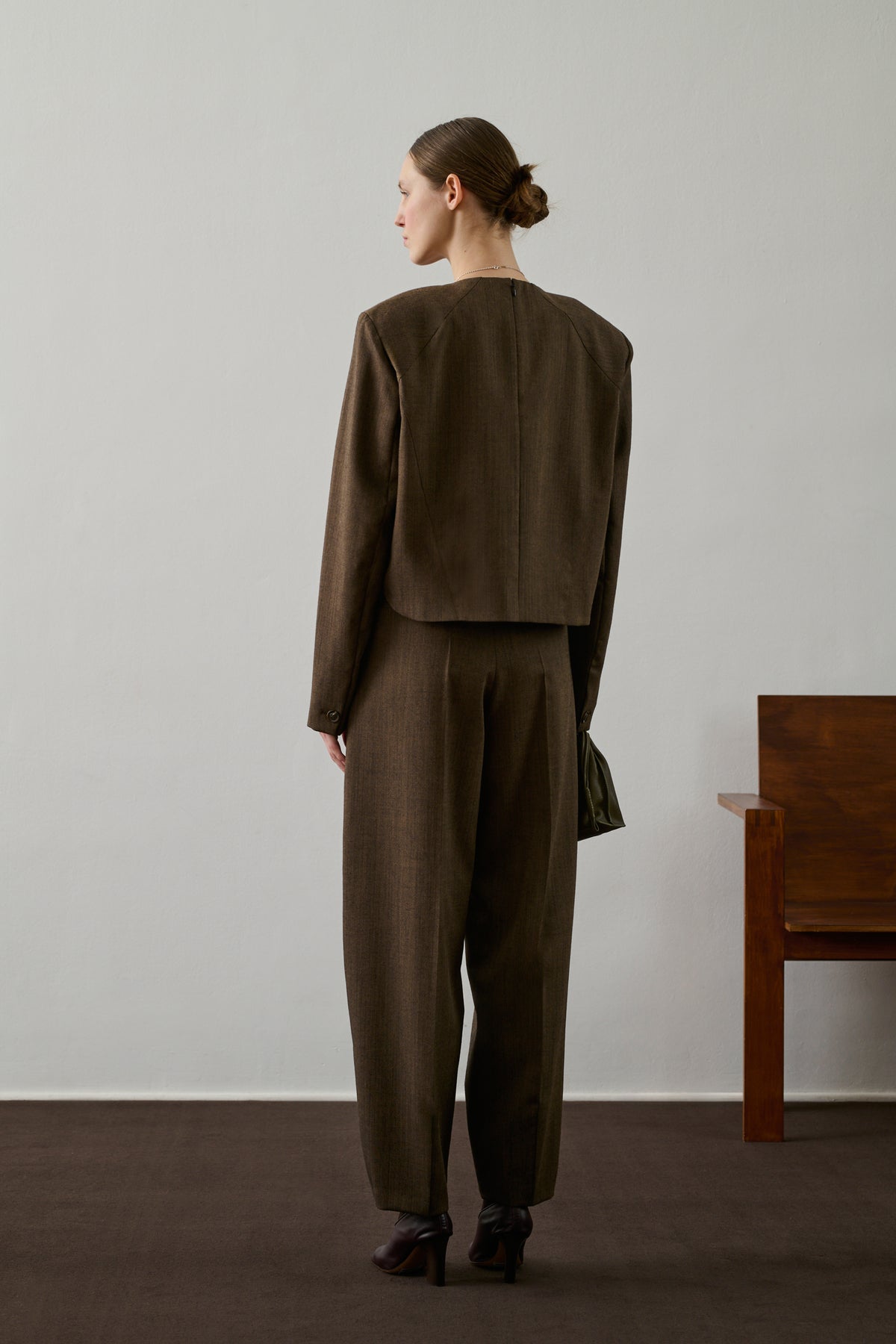 Graham trousers - Brown Marl - Wool - Women vue 2