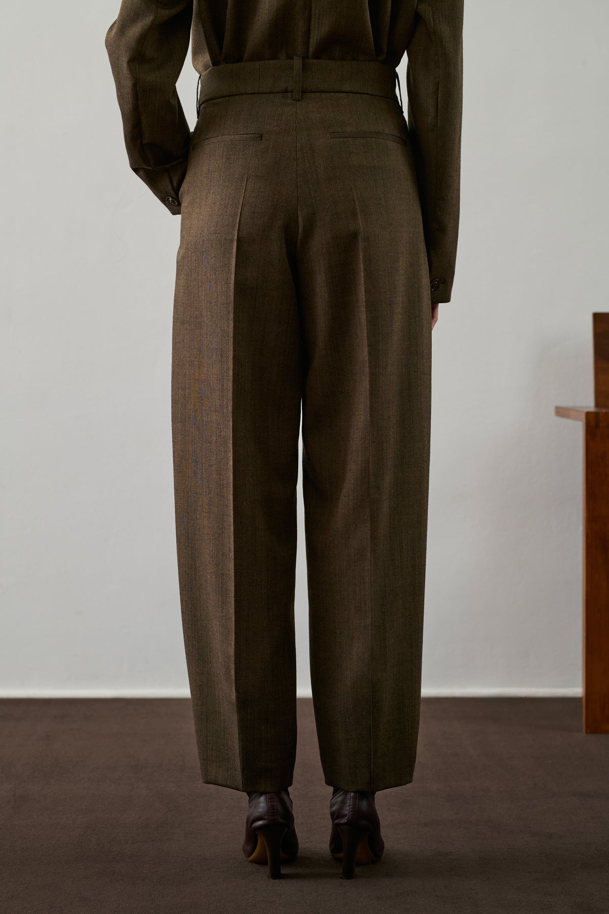 Graham trousers - Brown Marl - Wool - Women