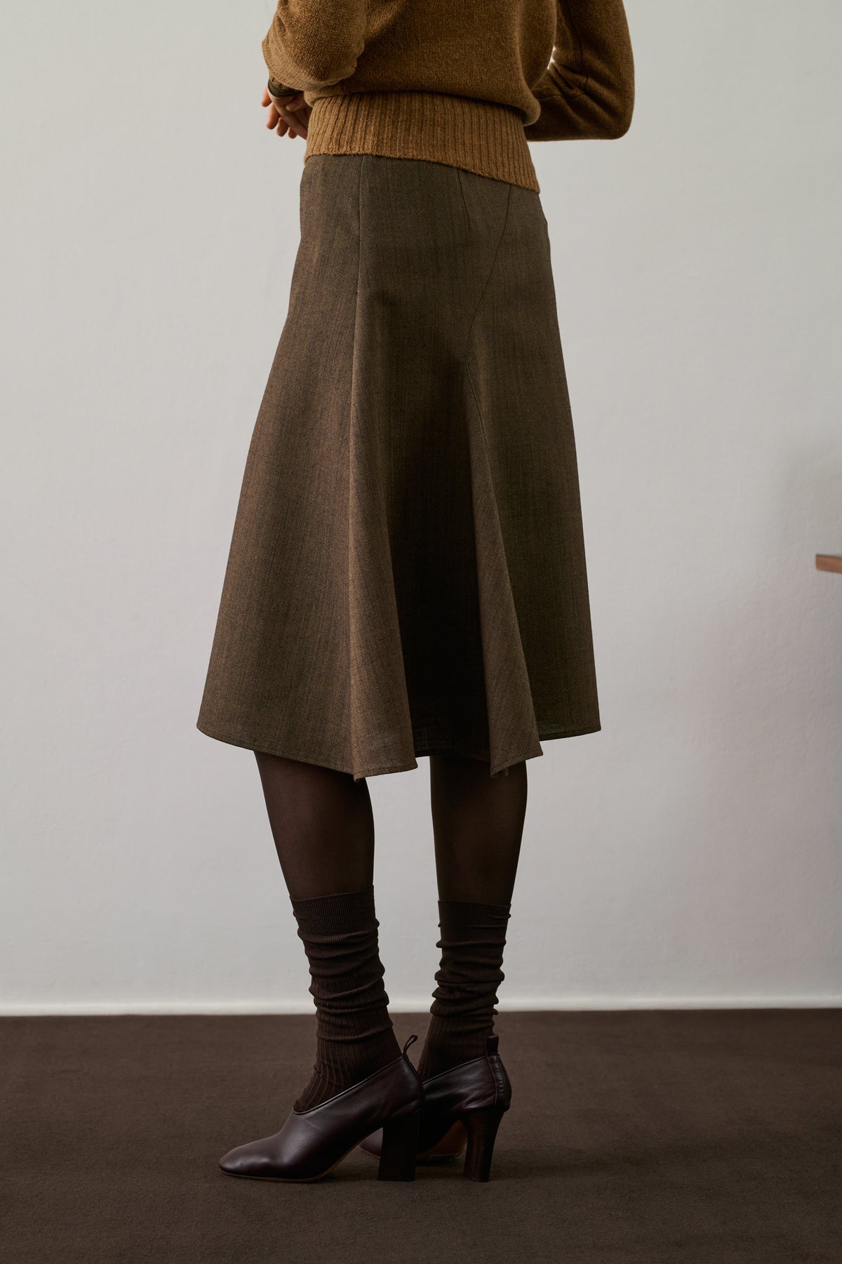 Gali Skirt - Marl Brown - Wool - Women