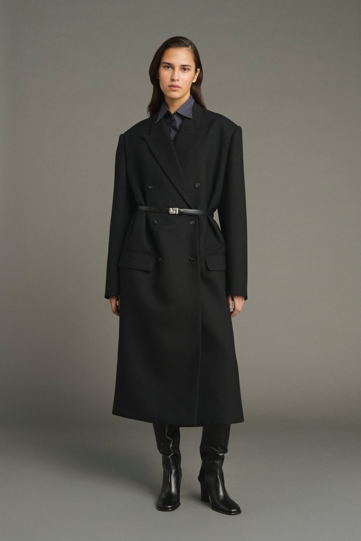 Manteau Jim - Noir - Laine - Femme vue 4