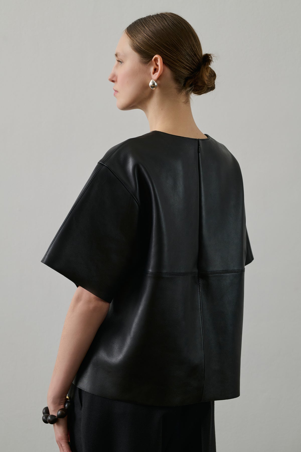 Blouse Frieda - Noir - Cuir - Femme vue 2